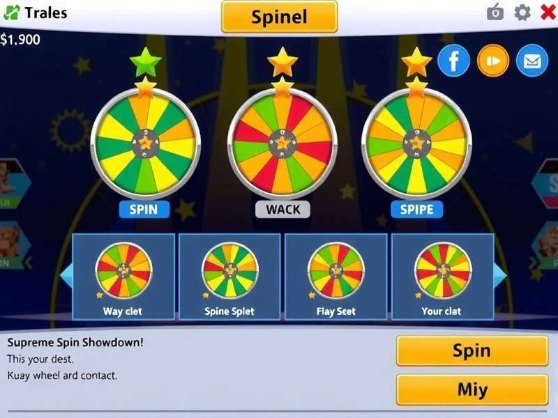 Supreme Spin Showdown gameplay screenshot showing spinning wheels and rewards